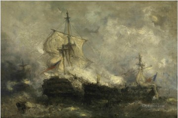 ヘンドリック・フランス・シェーフェルの海戦 海戦 Oil Paintings